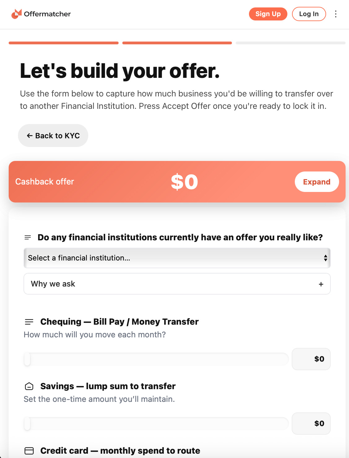 Offermatcher screenshot